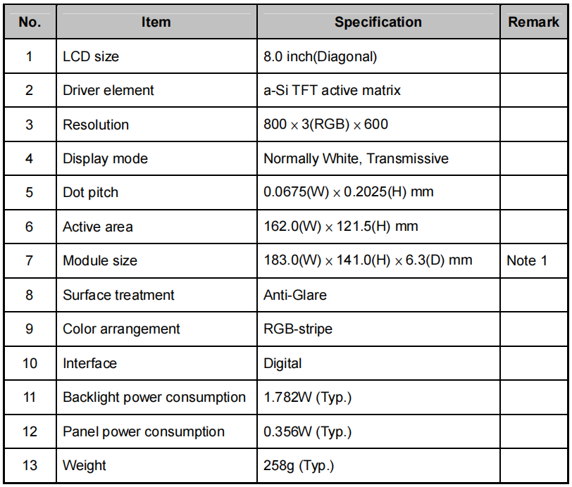 tft lcd display module-6021