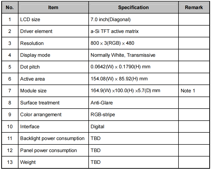 tft display module-7007