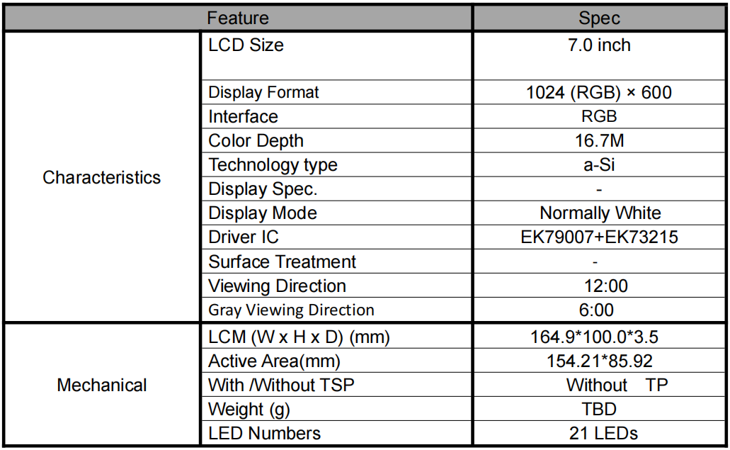 tft lcd display module-9001